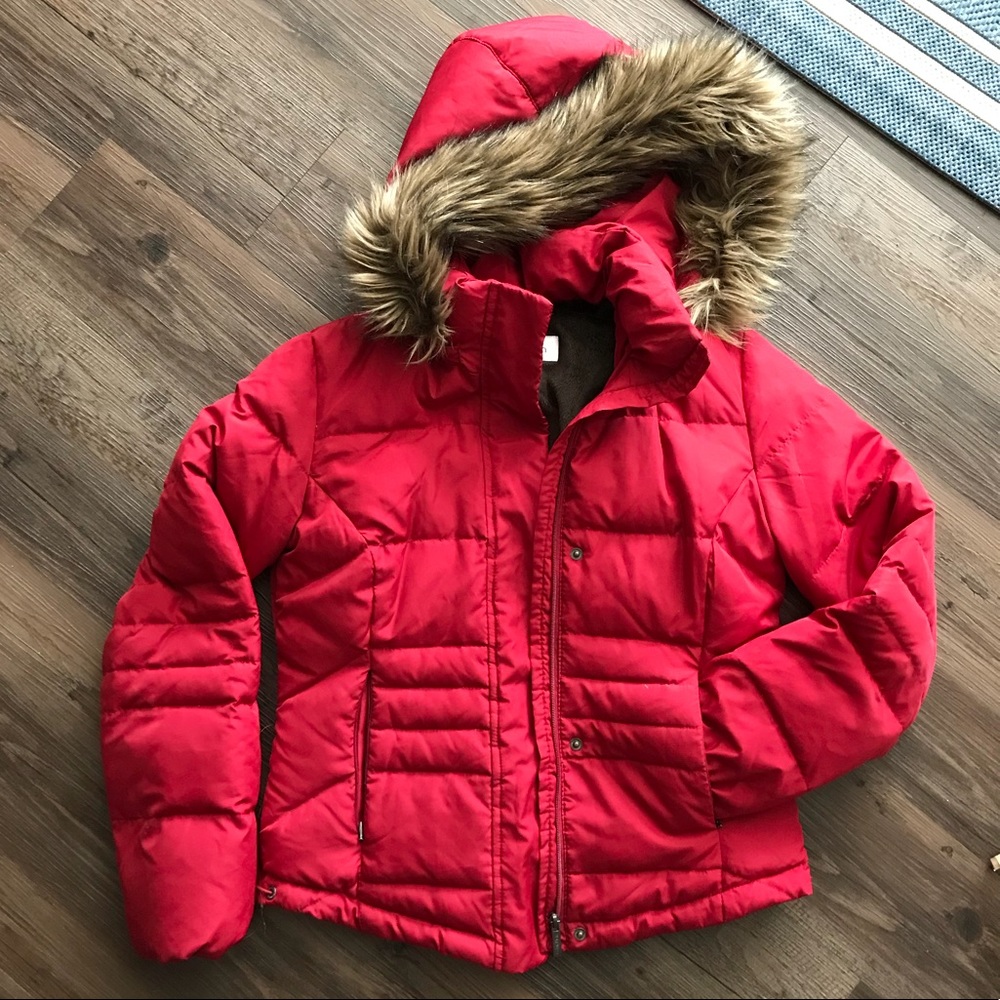 Calvin Klein Red Puffer Coat / ski jacket